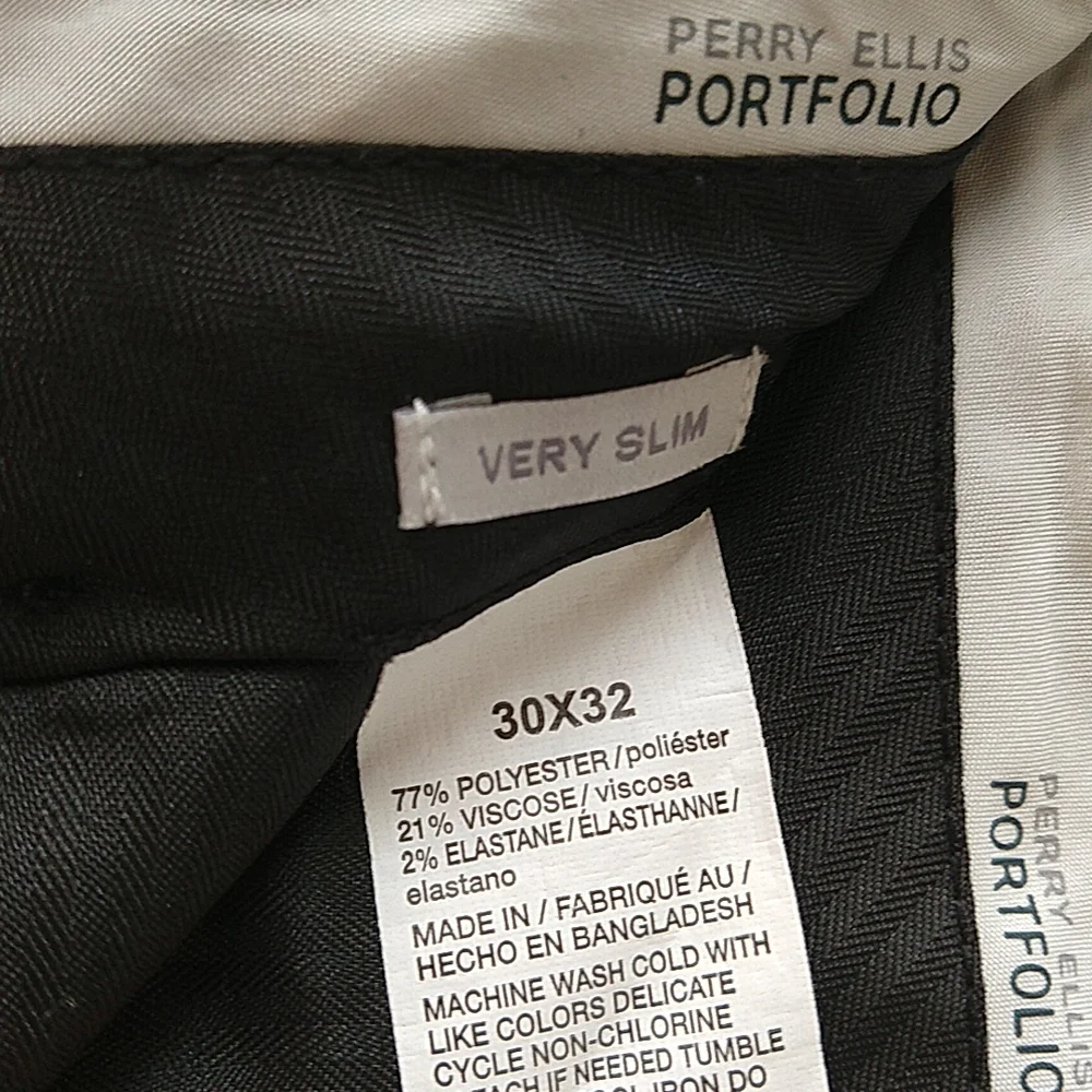 Dark Gray Slim Dress Pants Perry Ellis Portfolio 30 x 32 - Picture 5 of 8